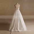 Beautiful Deep V-Neck Lace Applique Beaded Straps Wedding Dress Customize Design